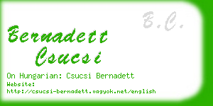 bernadett csucsi business card